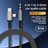 Lightning, USB-C To 3.5mm Braided Audio Cable, Suitable for IPhone Samsung Motorola Car AUX Audio Cable.