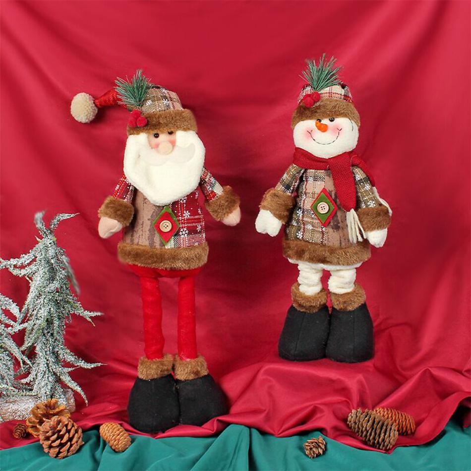 3PCS Christmas Decorative Christmas Dolls Reindeer Snowman Santa Claus Standing Doll New Year Ornament Christmas Merry Christmas