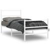 Vidaxl Metal Bed Frame with Headboard and Footboard, White, 90X190 Cm
