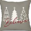 Christmas Pillowcase Nordic Striped Santa Letter Printed Cushion Cover Home Car Sofa Waist Pillowcase
