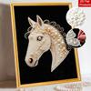 DIY Pearl Diamond Art Painting Kits for Adult and Beginners, Elegant Horse Sparkling Painting Craft Home Wall Decor Handmade Gift