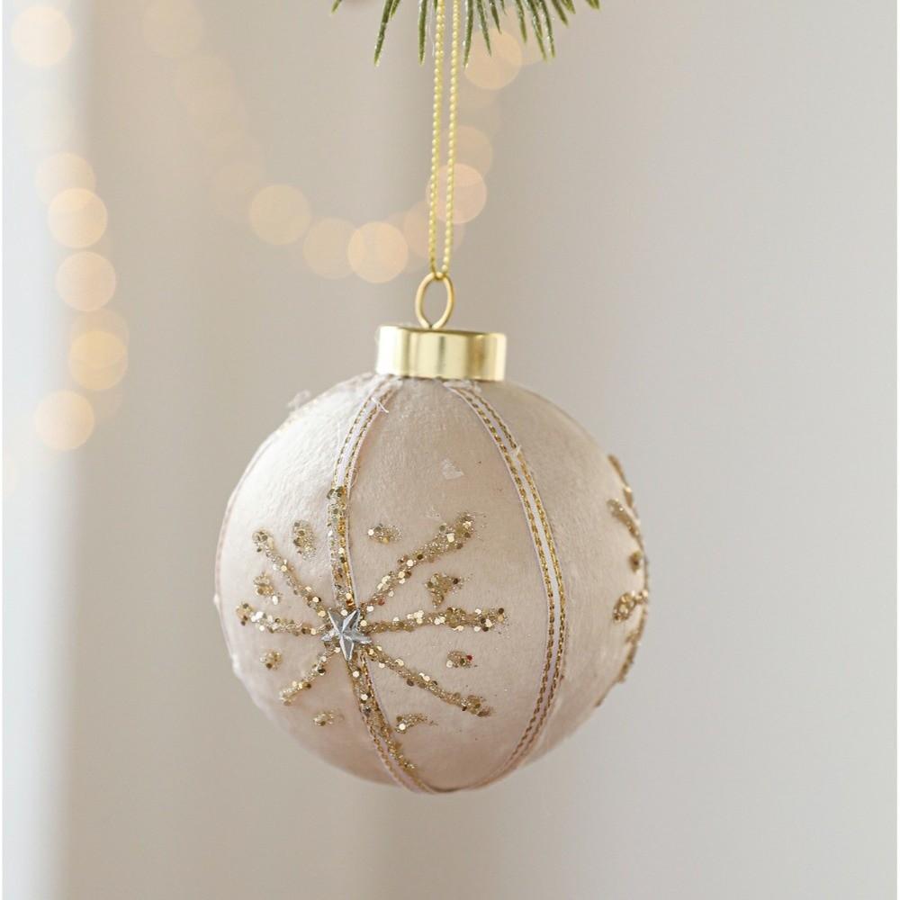 8CM Christmas Tree Ball Hanging Ornaments Foam Cloth Glitter Christmas Ornaments Coffee Christmas Pendants