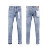 Men's Tatters Splash Paint Men's Slim Ripped Badge Stretch Jeans Retro High-end Men's Pants