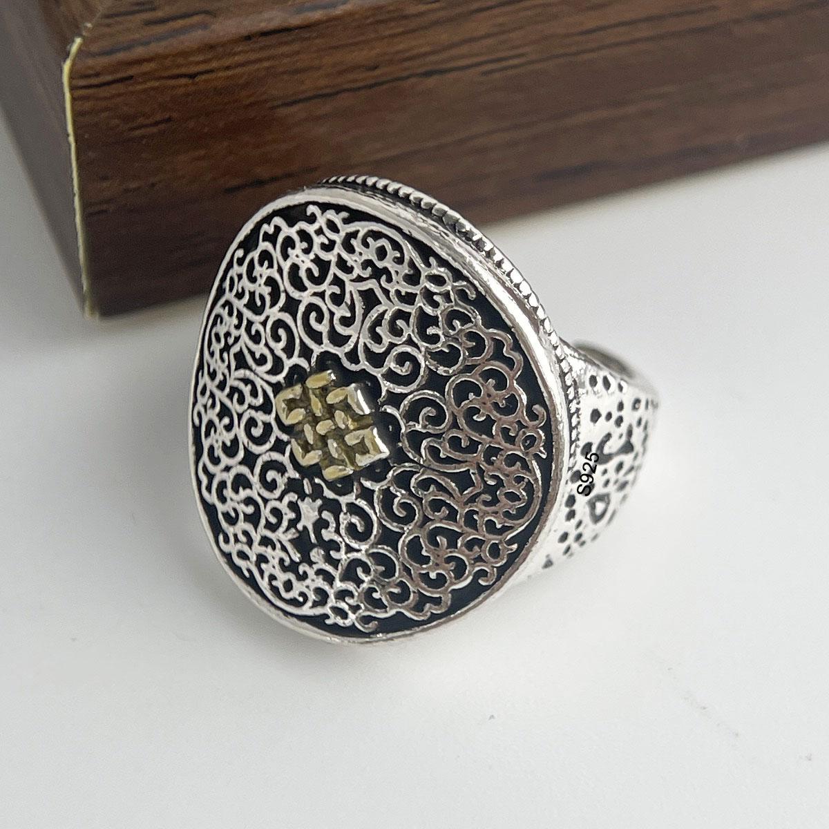 

925 Sterling Silver Rings for Women Couple Minimalist Handmade Simple Vintage Pattern Ring Fine Jewelry Gift Prevent Allergy resizable