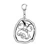 2Pcs Funny Troll Face Keychain Acrylic Comic Pendant Key Chain Car Key Ring Creative Backpack Decoration Accessories Fans Gifts