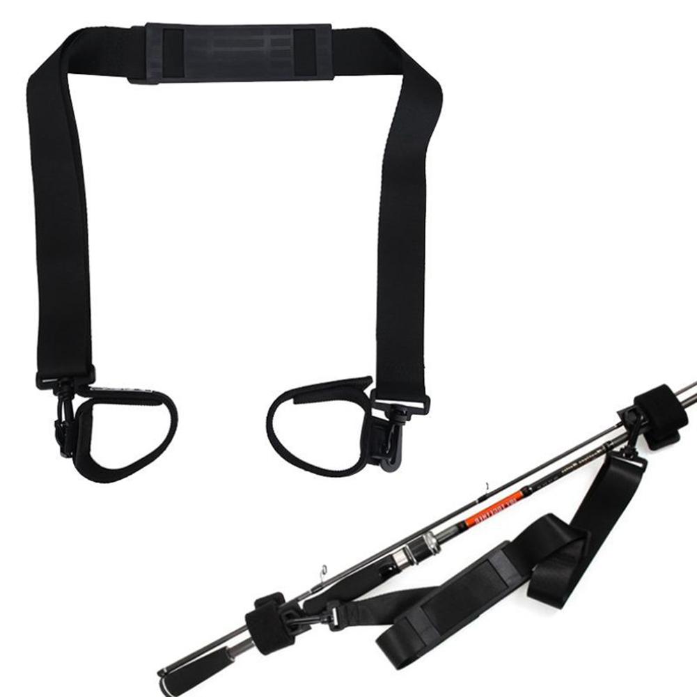 Fishing Rod Fixed Belt Portable Outdoor Waist Strap Adjustable Shoulder Strap Fishing Tool Fishing Rod Accessories 3.8 x 120cm