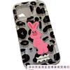 Cartoon leopard print rabbit apple 15 mobile phone case iphone14promax transparent soft glue 13/12/11 anti-drop xr