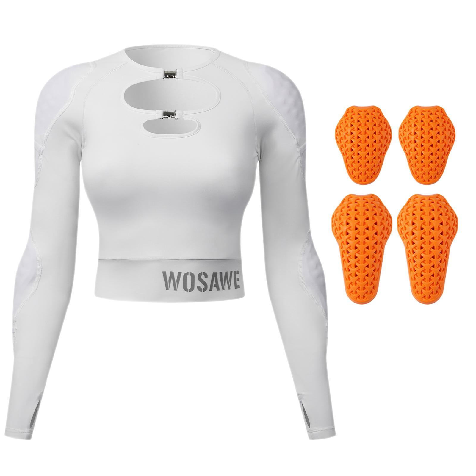 

WOSAWE Women s Motocross Motorcycle Stretch-Fit Sexy Breathable CE-Certified Soft Protective Gear Riding Jacket S білий