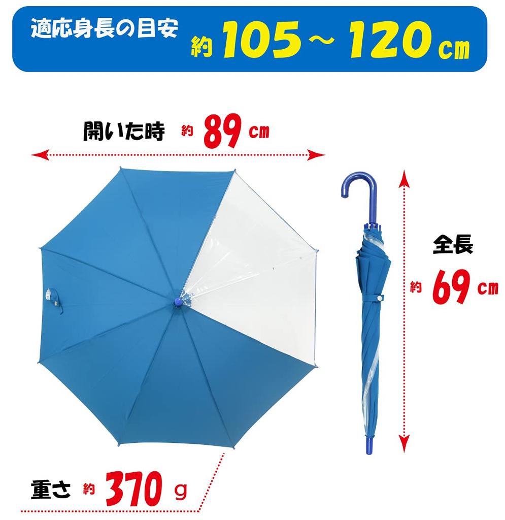 Glass Vinyl Clear 50cm Automatic Opening Umbrella Windproof, Frame, Window, Visibility, Safe, (Turquoise)