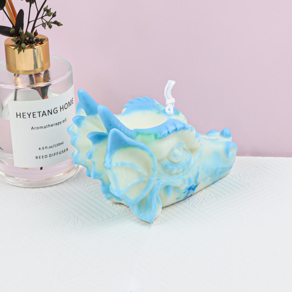 DIY Myth Magic Dragon Head Soy Wax Candle Mould Handmade Soap Home Decoration Soy Wax Candles 3D Long Head Body Gypsum Mould