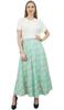 Phagun Reversible Long Wrap Skirt Floral Printed Cotton Mint Green Cover Up
