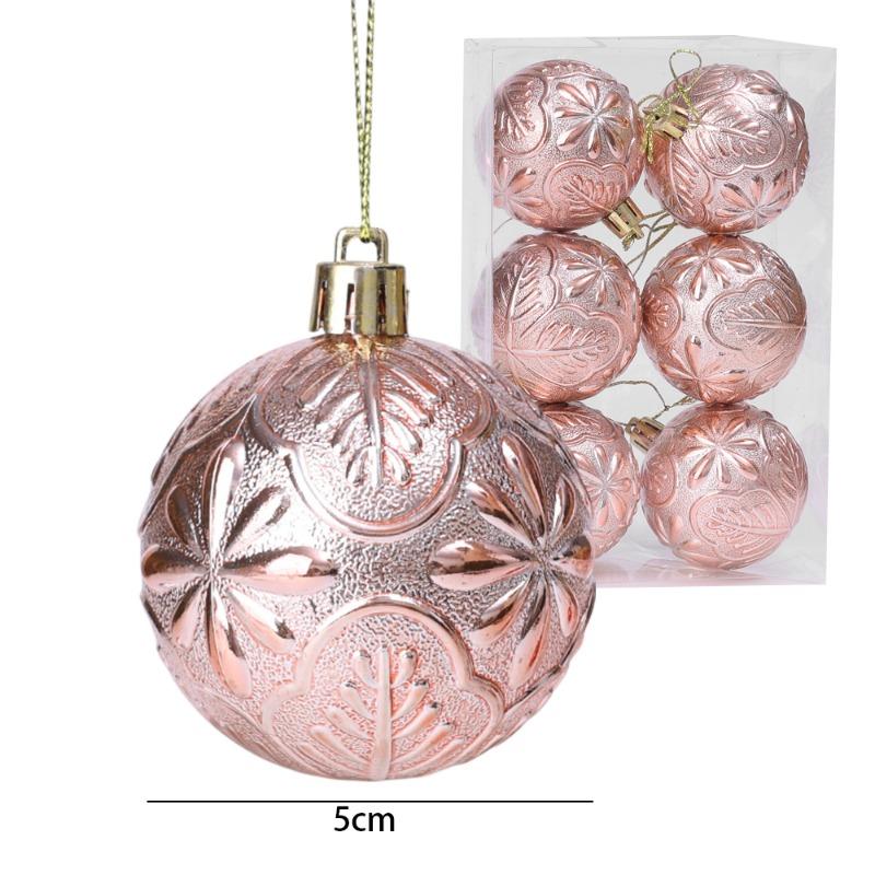 6/12PCS Christmas Ball Ornaments Xmas Tree Hanging Pendant Sets 5cm Colorful Ball Decoration for New Year Christmas Home Party