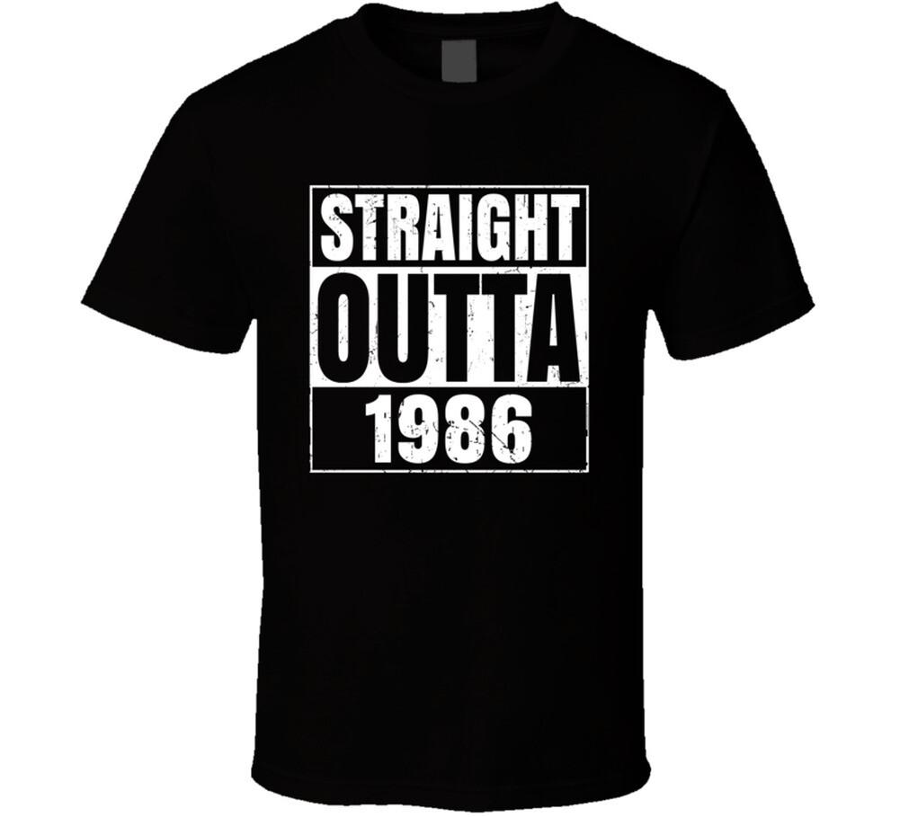 Straight Outta 1986 Birth Year Parody T Shirt XXXXL