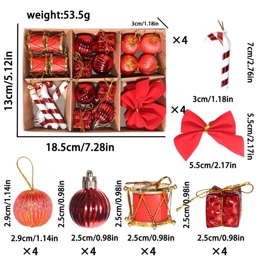 New Plastic Christmas Tree Balls Bow Hanging Christmas Tree Pendant DIY Drum Xmas Ornament Christmas Decorations