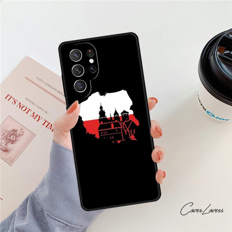 Poland Polish Flag Phone Case For Samsung Galaxy S24 S25 S23 S22 Ultra Note 10 20 Plus S20 S21 FE Cover