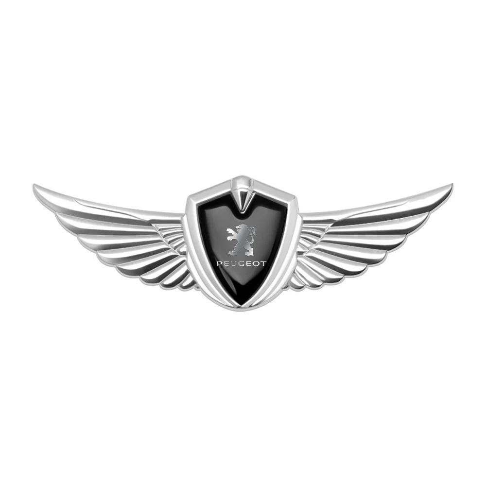 Car Sticker 2025 Hot 1Pcs 3D Metal Wings Emblem Car Side Mark Window Trunk Sticker Decal For Peugeot 207 3008 206 208 308 307 40