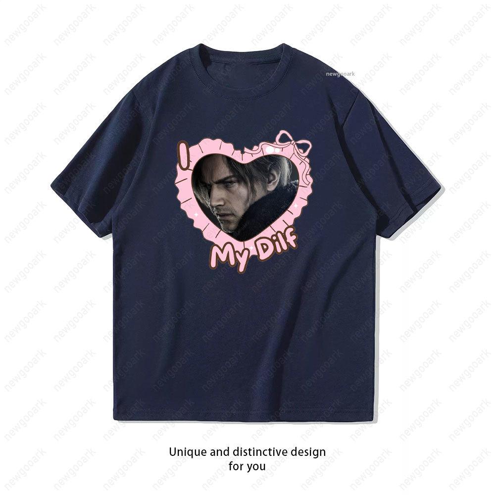 I Love My Fictional Boyfriend Leon Kennedy TShirt Women Unisex Casual Cotton Graphic T Shirts Girlfriend Gift Shortsleev Vintage