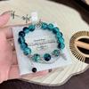 Pulsera de Cuentas de Cristal Estilo Chino de Moda Para Mujeres Niñas Pulsera con Colgantes Dulces de Mariposa Pluma Borla Joyería para Fiesta Boda