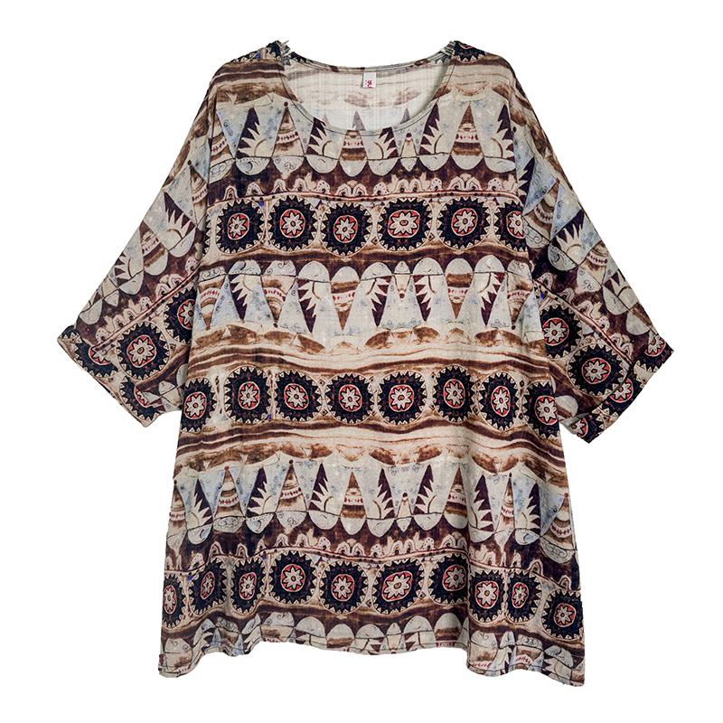 DIMANAF Plus Size New T-Shirt Women Oversize Flower Print Loose Casual Lady Tops Tees Shirts Summer 2026