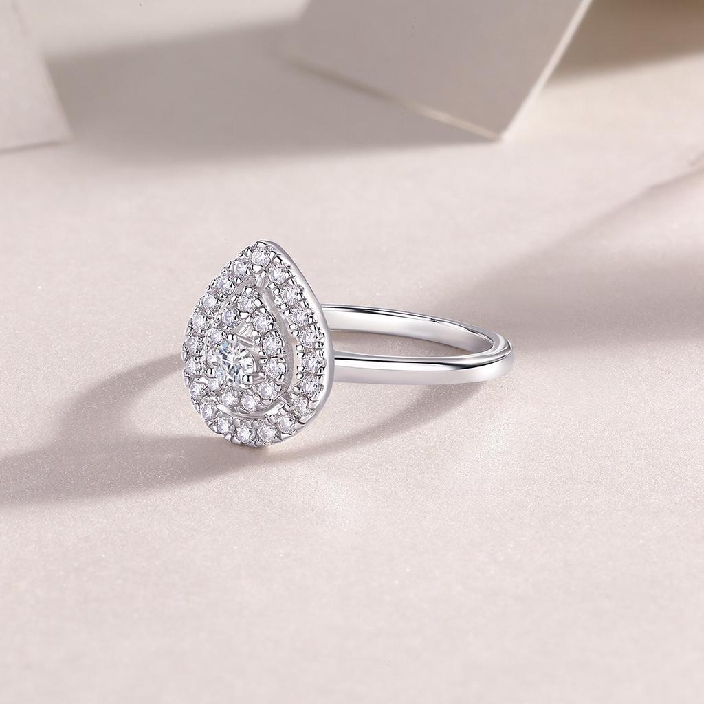 Nabest CopperWaterdrop Shape Women Ring VVS D 3EX Moissanit Diamond Engagement Wedding Rings Fine Jewelry Supplier