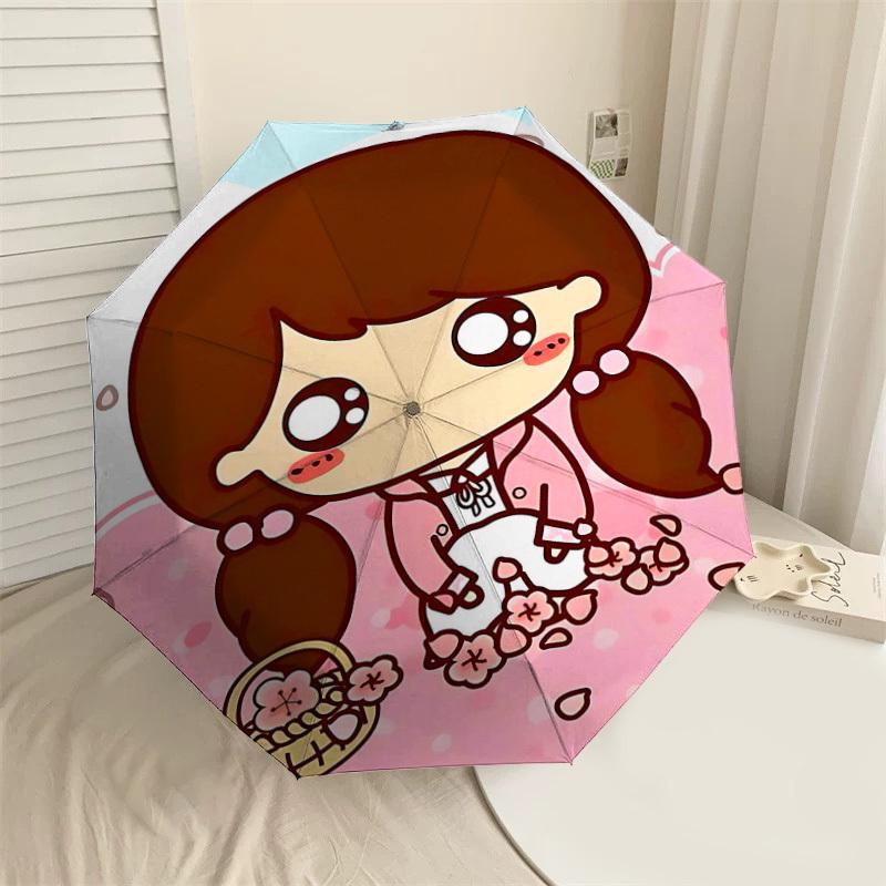 

1PC Chibi Sakura Umbrella-8-Rib Reinforced, Automatic Open, Lightweight & Durable, Cute Fashion Accessory for Outdoor-Y0394