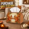 1pc Vintage Woodland Tissue Box Holder Cover with Squirrel Couple & Acorn Oak Design - Durable Polyester Suitable for Kitchen, Living Room, Bathroom,