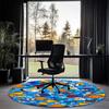 Ballsportarten Bedruckter Runder Teppich Teppich Stuhlteppich Bereichsteppich Eingang Fußmatten, für Bürostuhl Wohnzimmer Schlafzimmer Küche.