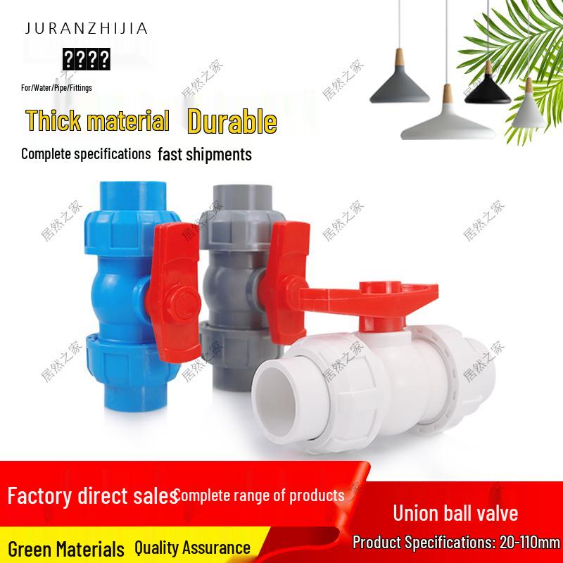 PVC Double Union Ball Valve, Sizes: 20-90mm, Plastic Switch