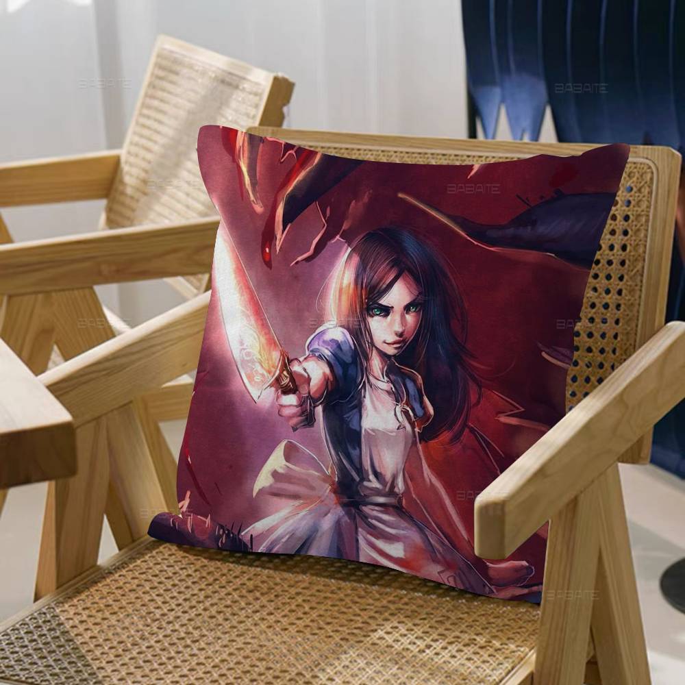 Game A-Alice Madness Returns 45*45cm Cushion Cover Pillow Cover Decor Pillowcase Home Pillowcase For Couch Pillow