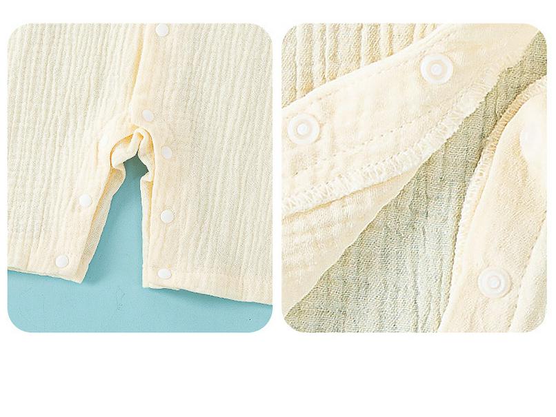 Infant Short Sleeve Summer Pajamas - Pure Cotton Gauze Baby Romper