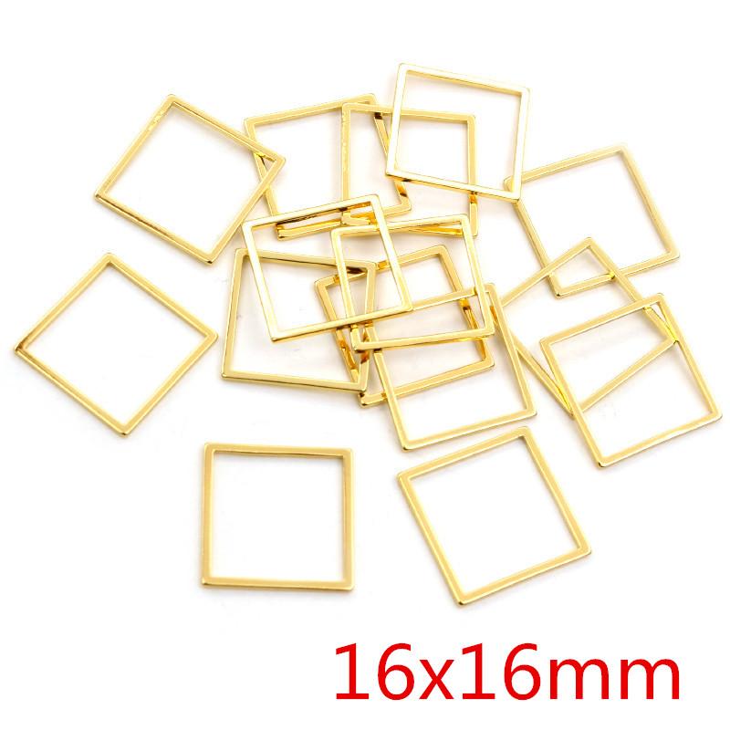 20pcs Stainless Steel Hollow Square Frame Pendant Charms Open Pressed Resin Frame Mold Bezel DIY Jewelry Making Accessories