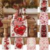 Valentine's Day Red Love Hearts Table Runner, Super Soft Tablecloth, Anniversaries, Engagement, Kitchen Dining Fireplace Mantel Decor
