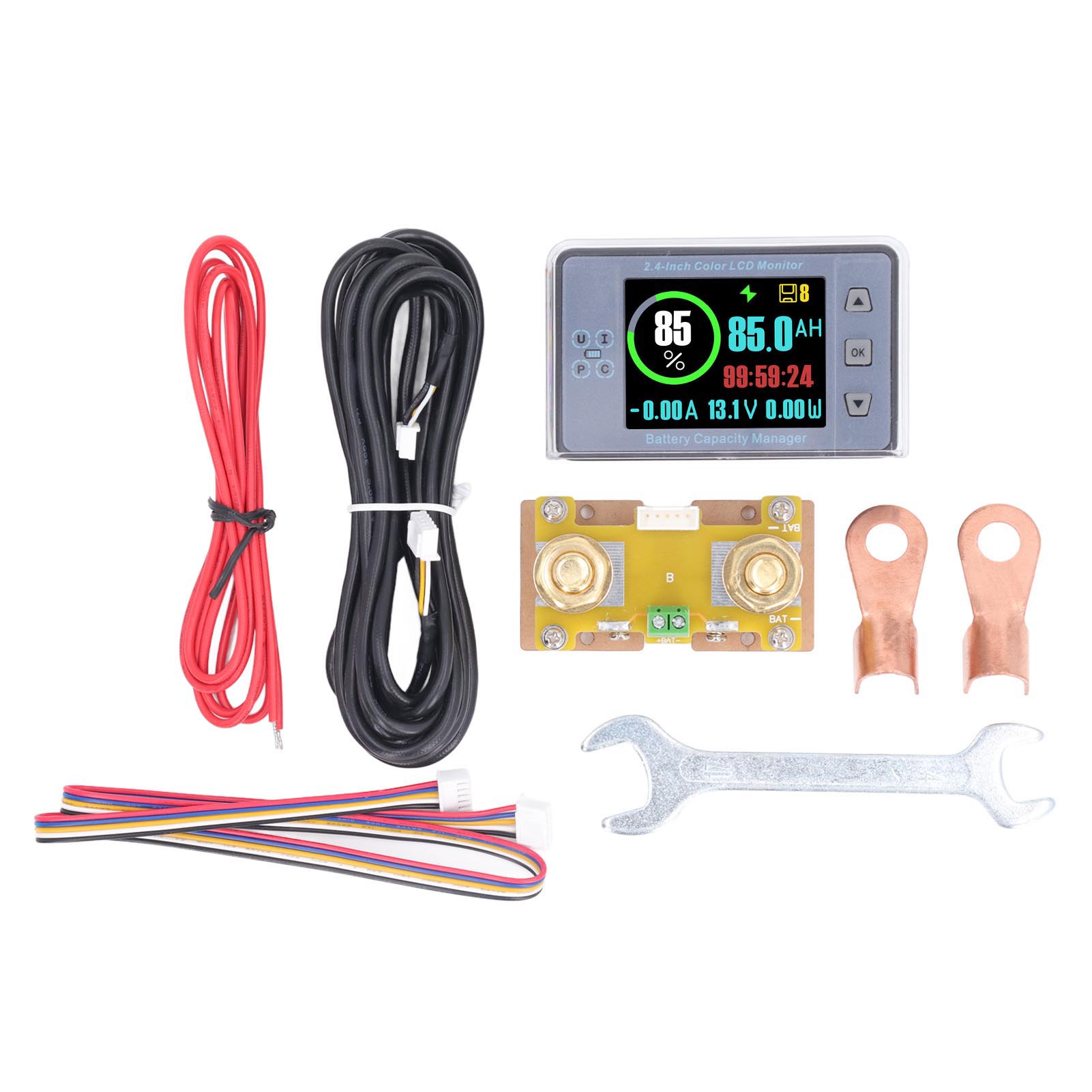 

2.4in Smart Battery Monitor High Accuracy LCD Display Voltage Current Capacity Meter 120V 200A