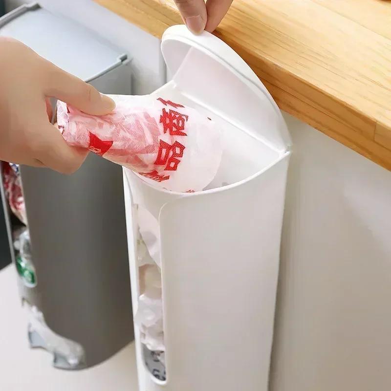 Kitchen Household Convenience Garbage Bag Storage Box Pull-out Plastic Bag Collector Wall Mounted Underwear Socks Organizer Boxe