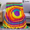 Swirl Rainbow Wave Ultra Soft Sherpa Fleece Blanket Fluffy Warm Halloween Cozy Throw for Sofa Couch Bedroom Gift All Season