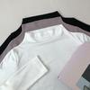 tops Women's Korean Fashion Tops Cut and Sew Long Sleeve Cropped Tight Slim Stretchy Single Color Plain Affordable Simple Feminine Casual Autumn