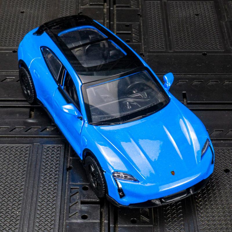 1/36 Porsche Taycan Turbo S Cross Turismo Alloy Sports Car Model Diecast Metal Race Vehicles Car Model Sound Light Kids Toy Gift