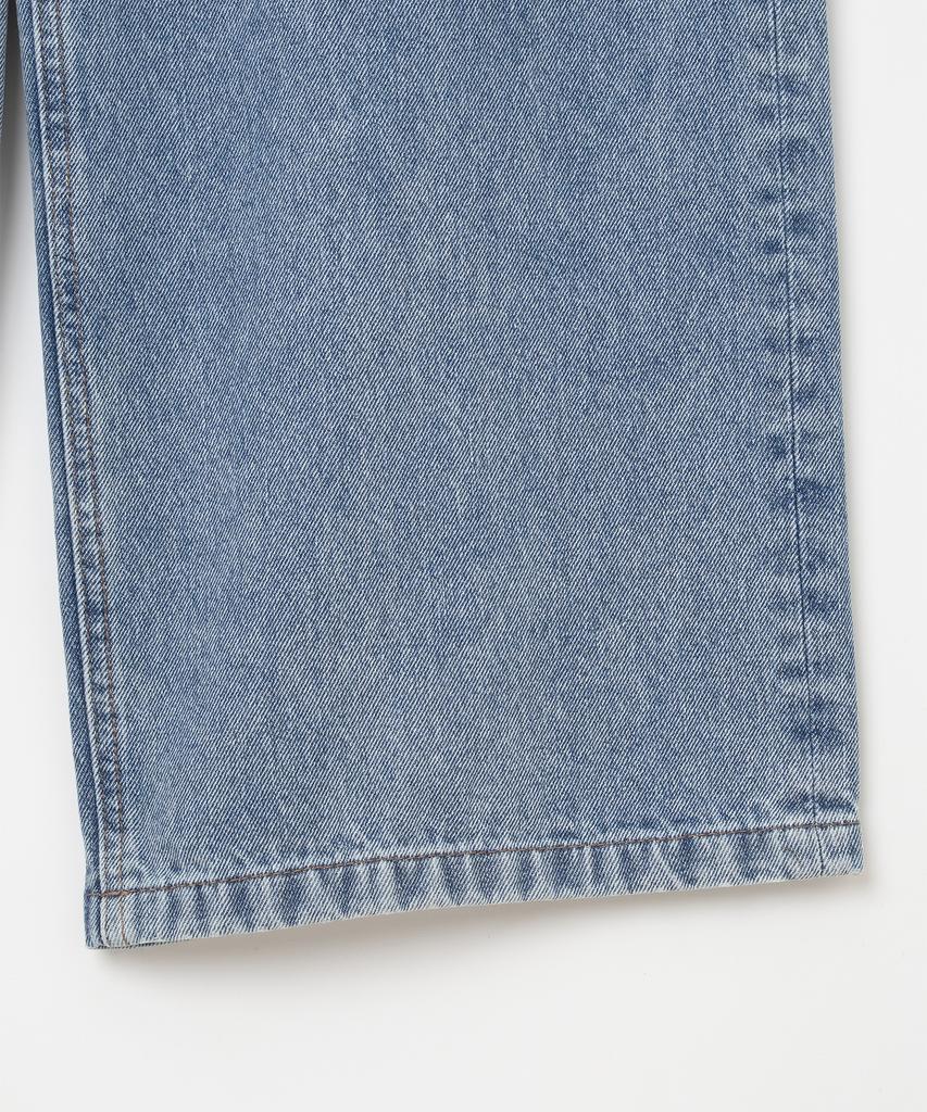 MILLO WOMEN Cutout Patch Wide Jeans [Mid Blue]
