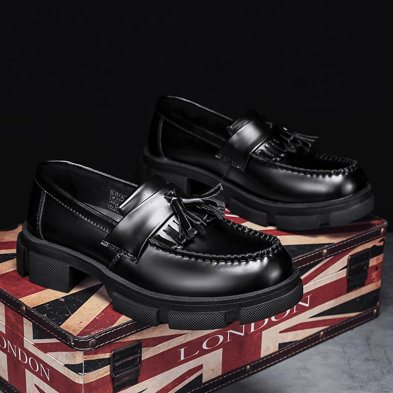 Men's Casual Leather Shoes Handmade Slip On Mens Loafers Tassel Male Moccasins Hot Sale Drive Shoes Street Style Dress Footwear