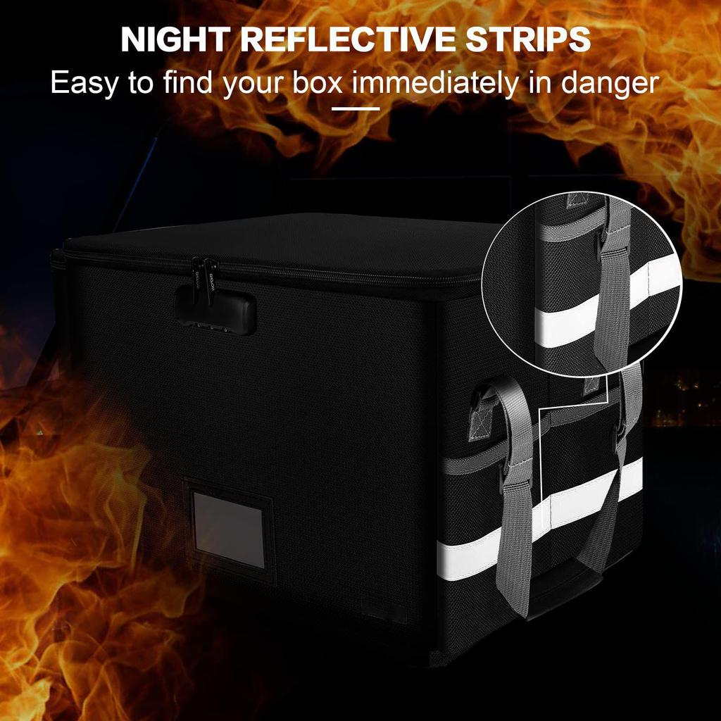 Fireproof Portable Document Bag with Handle – Large Capacity Storage Box for Important Files