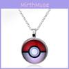 Poke Ball Pendant Necklace With Gemstone Embellishments For Unisex Gift