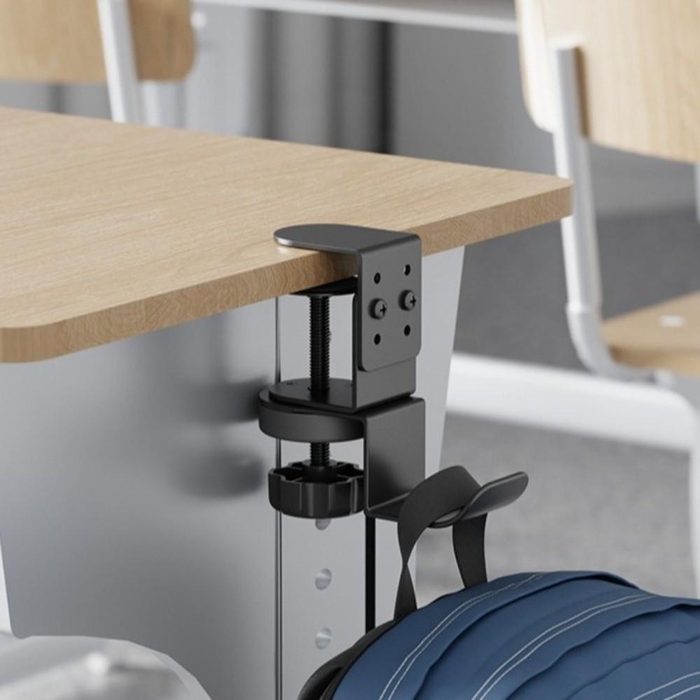 Carbon Steel Desk Edge Bag Hook Rotatable Adjustable Desk Headset Hanger Space Saving Removable Table Side Backpack Rack