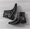 Men's British Style Autumn Leather Chelsea Boots - Shiny, Pointed Toe, High-Top, Formal, Casual, Short Boots