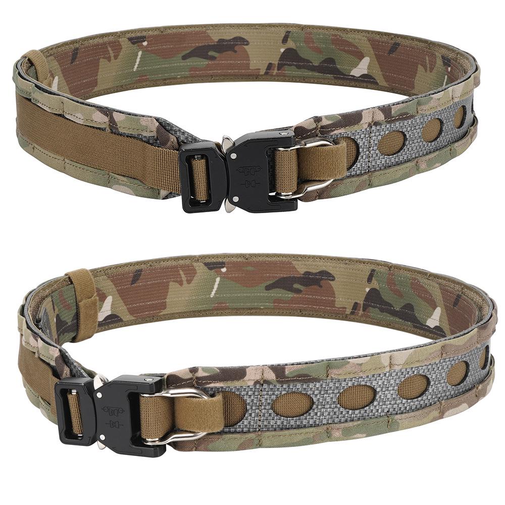 Bison Lightweight Double Layer Tactical Belt with Quick Release Metal Buckle