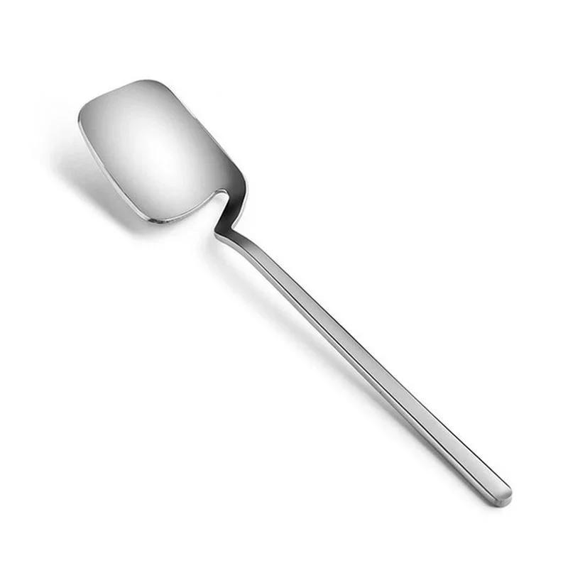 

Creative Long Handle Wall-mounted Spoon Stainless Steel Dessert Stirring Ice Cream Tea Coffee Spoon Stirring Spoon Tableware серебряный