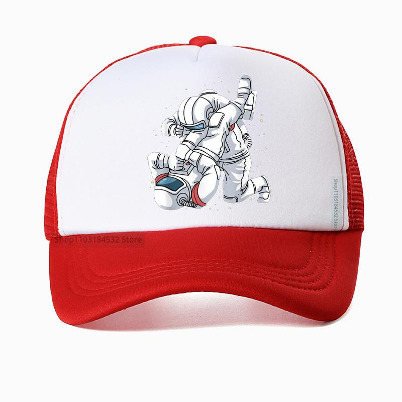 Funny Astronaut Brazilian Jiu Jitsu BJJ MMA Unisex Baseball Cap Adjustable Mesh Breathable Trucker Hat