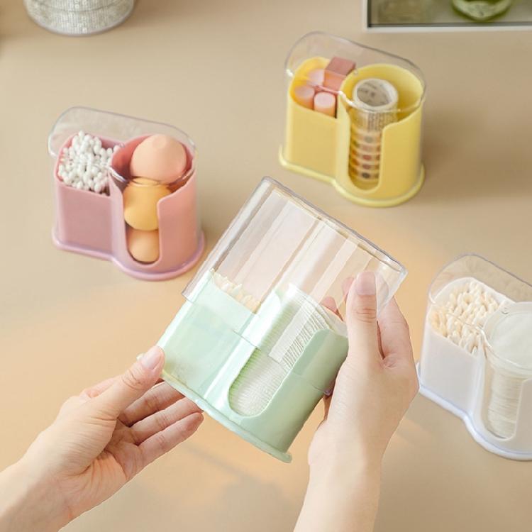 Hygienic Cosmetic Cotton Storage Container Clear Vertical Organizers For Bathroom And Vanities Organization