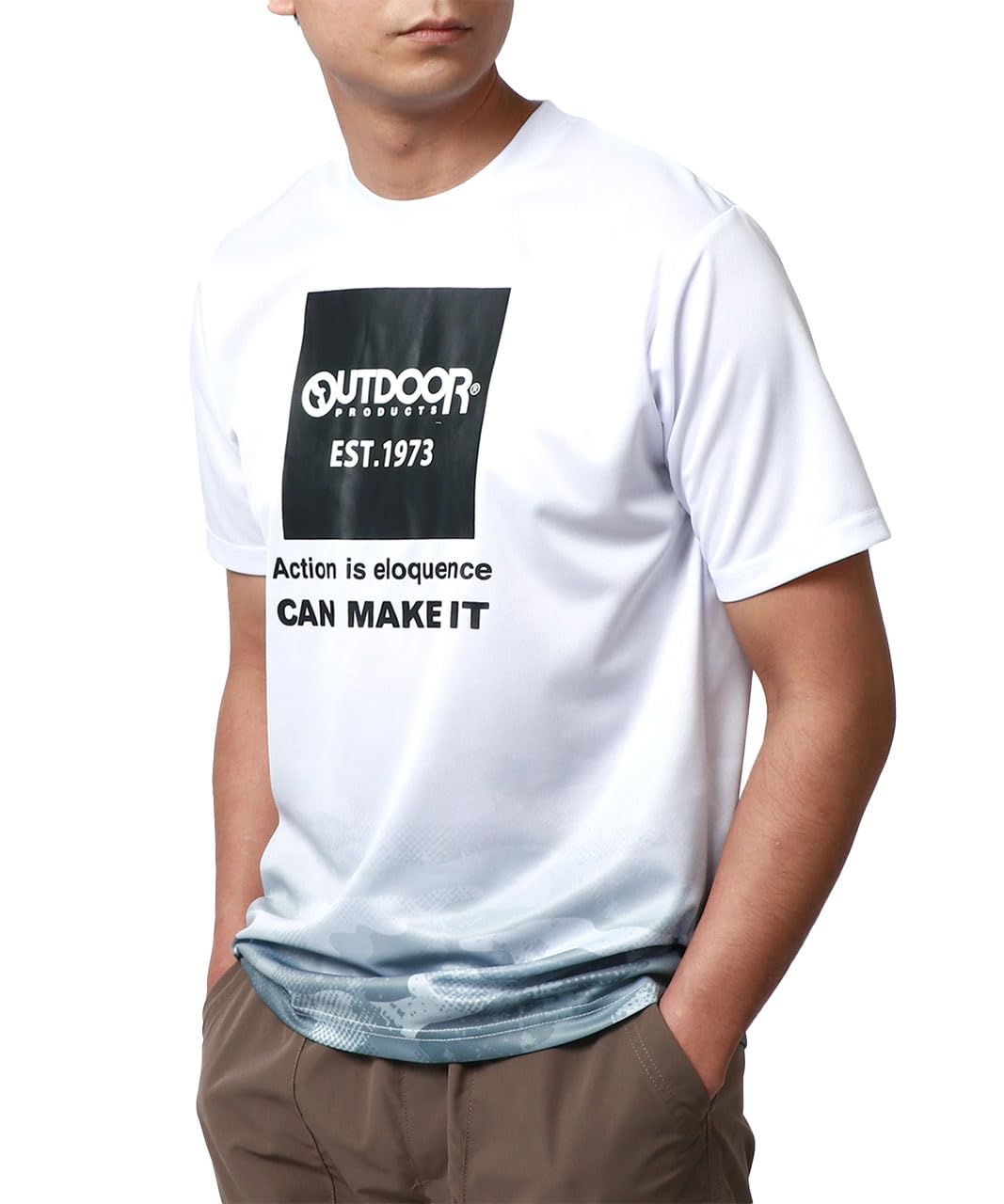 

Outdoor Products Men s Short Sleeve Dry Mesh Camouflage Gradient T-Shirt, White, Size M