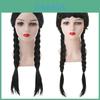 Elegant Black Half Braid Wig With Bangs Perfect For Halloween Parties And Cosplay Events