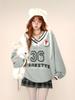 Lace Women's V-neck Sweatshirt Long Sleeved Number Pattern New Pullover Shirt Spring and Autumn Korean Version Lady Top